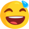 Smiling Face With Open Mouth & Cold Sweat emoji on Messenger